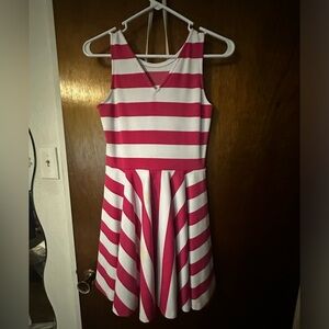 Ralph Lauren, girls dress, casual stripped pink and white